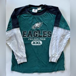 PHILADELPHIA EAGLES long sleeve tee on tee shirt youth size L 10-12